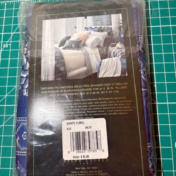 NEW- Ralph Lauren King Size Pillowcases - Picture 2 of 2